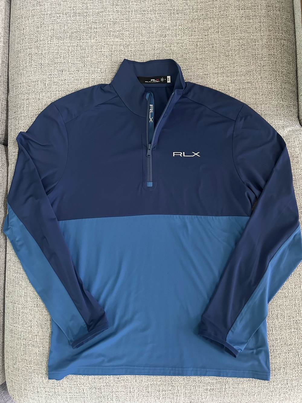 Men's RLX Ralph Lauren Color block Navy/Blue Quarter-Zip Pullover